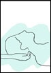 drawing of person lying down and hands massaging back of head