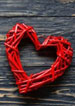 red wicker heart